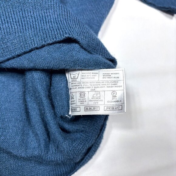 James Pringle Premium Blue Merino Wool Blend Crewneck Pullover Sweater Mens L - Picture 6 of 9